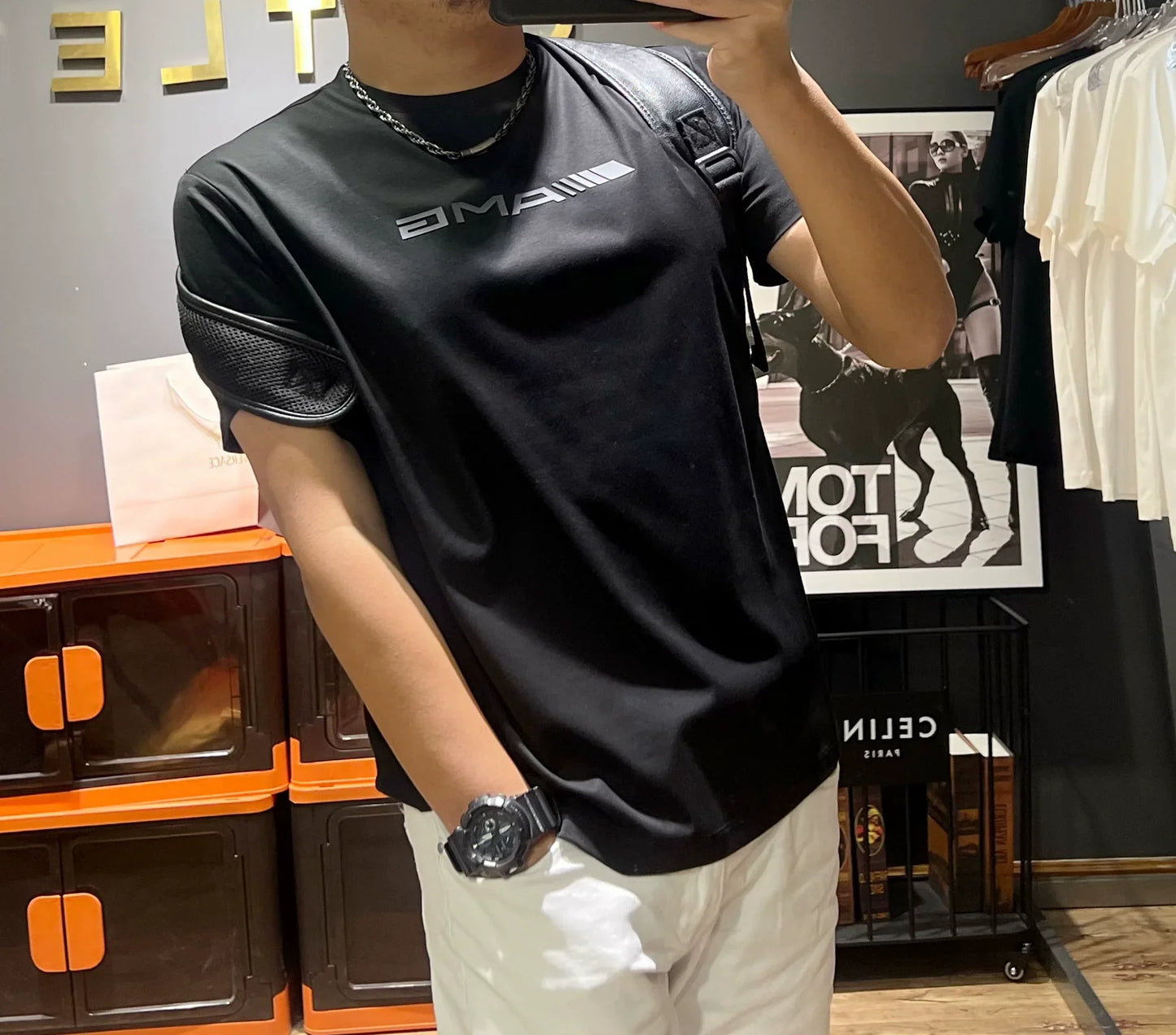 Herr T-shirt Lätt Andningsbar Bomull Kort Ärmar-2