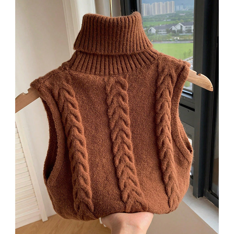 Stickad Dam Tröja med Hög Krage - Mjuk Bomull och Flätat Mönster, Tidlös och Mångsidig, Perfekt för Kalla Dagar 4