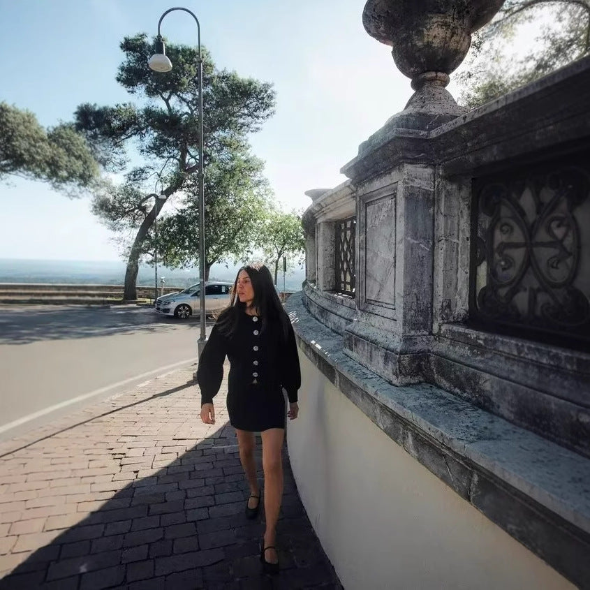 Kvinnors Cardigan Med Dekorativa Knappar Mjuk Bomullsblandning-3