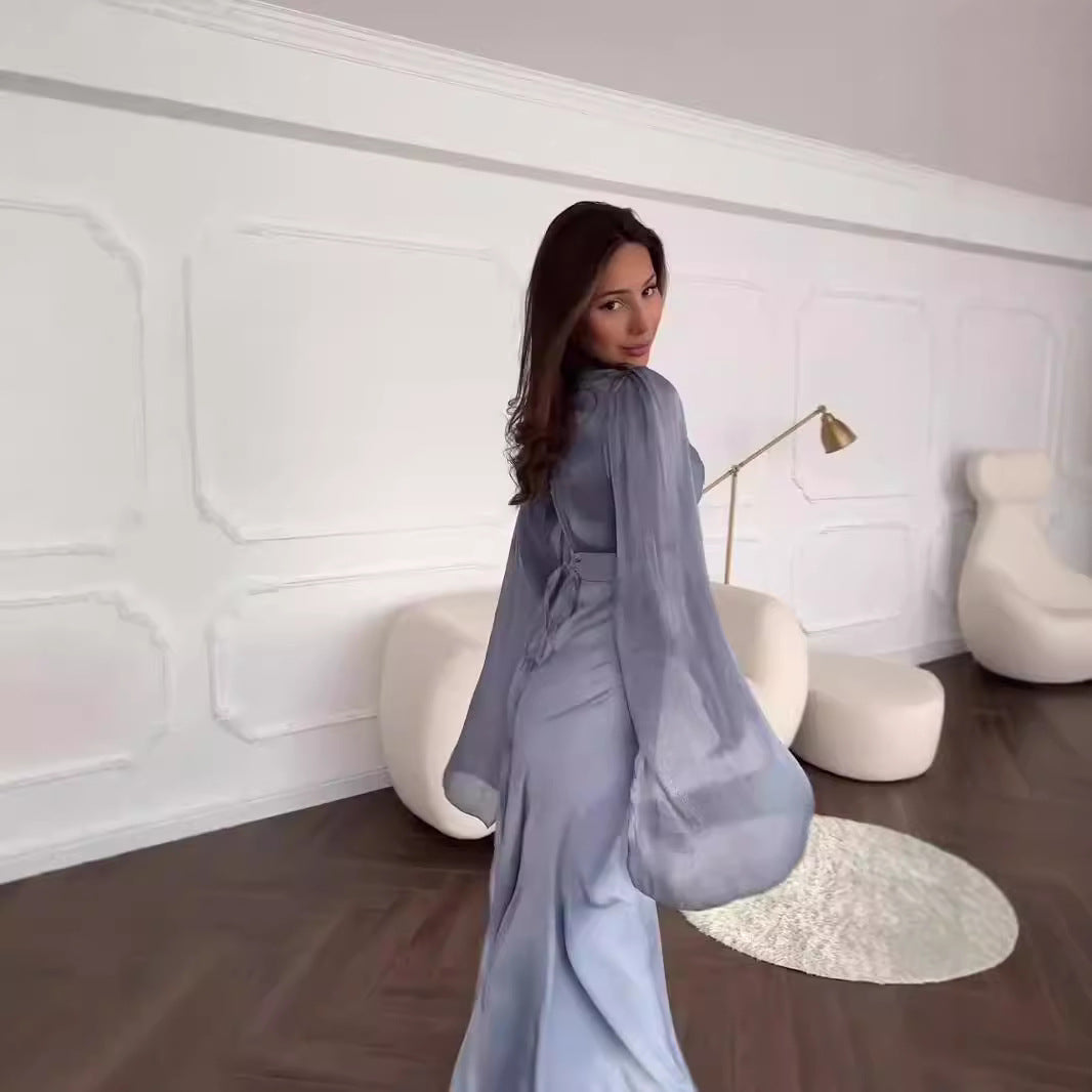 Damkläder Fishtail Kjol och Topp med Hög Midja Polyester-3