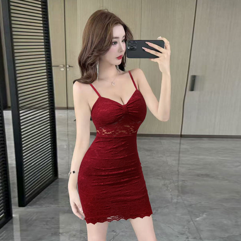 Variant image for Kvinna Bodycon Klänning V-hals Spaghetti Band Polyester Elastan-7