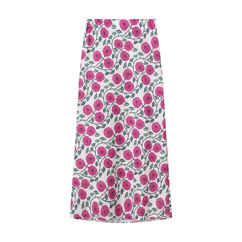 Variant image for Dam Tryckt Skjorta och Rockuppsättning Lätt Polyester för Sommar-4