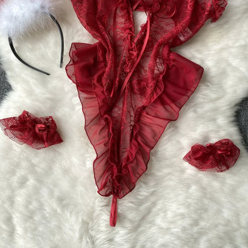 Snygga Damunderkläder Set Med Romantisk Stil Polyester och Spetsar-3