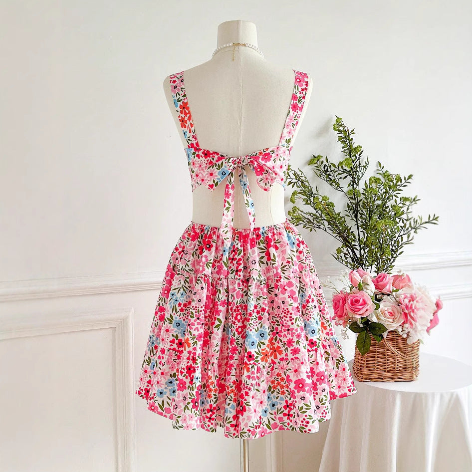 Kvinnors Sommarklänning Blommig Design Andningsbart Material-2