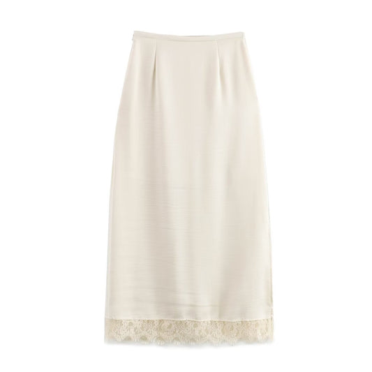 Dam Midi Kjol A-linjeformad Polyester-1