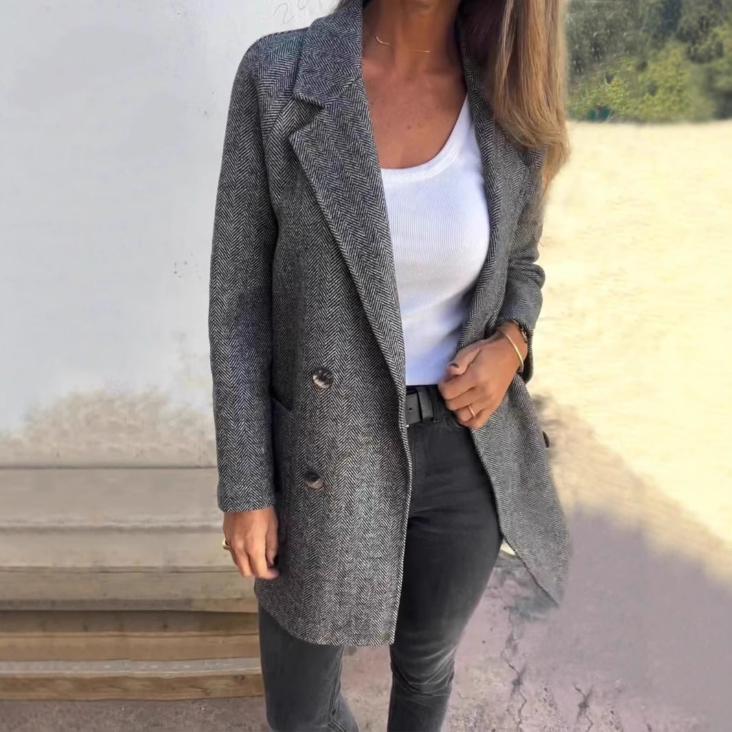 Dam Kappa Förtjockad Polyester Spandex för Vinter-2