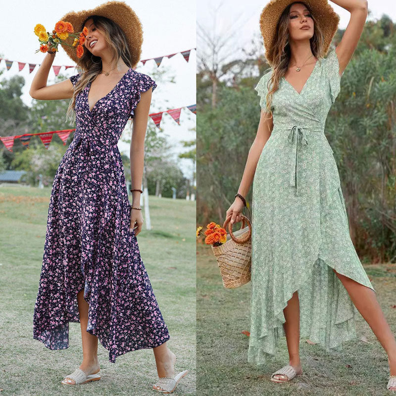 Maxiklänning Dam Asymmetrisk Design Polyester för Sommar-2