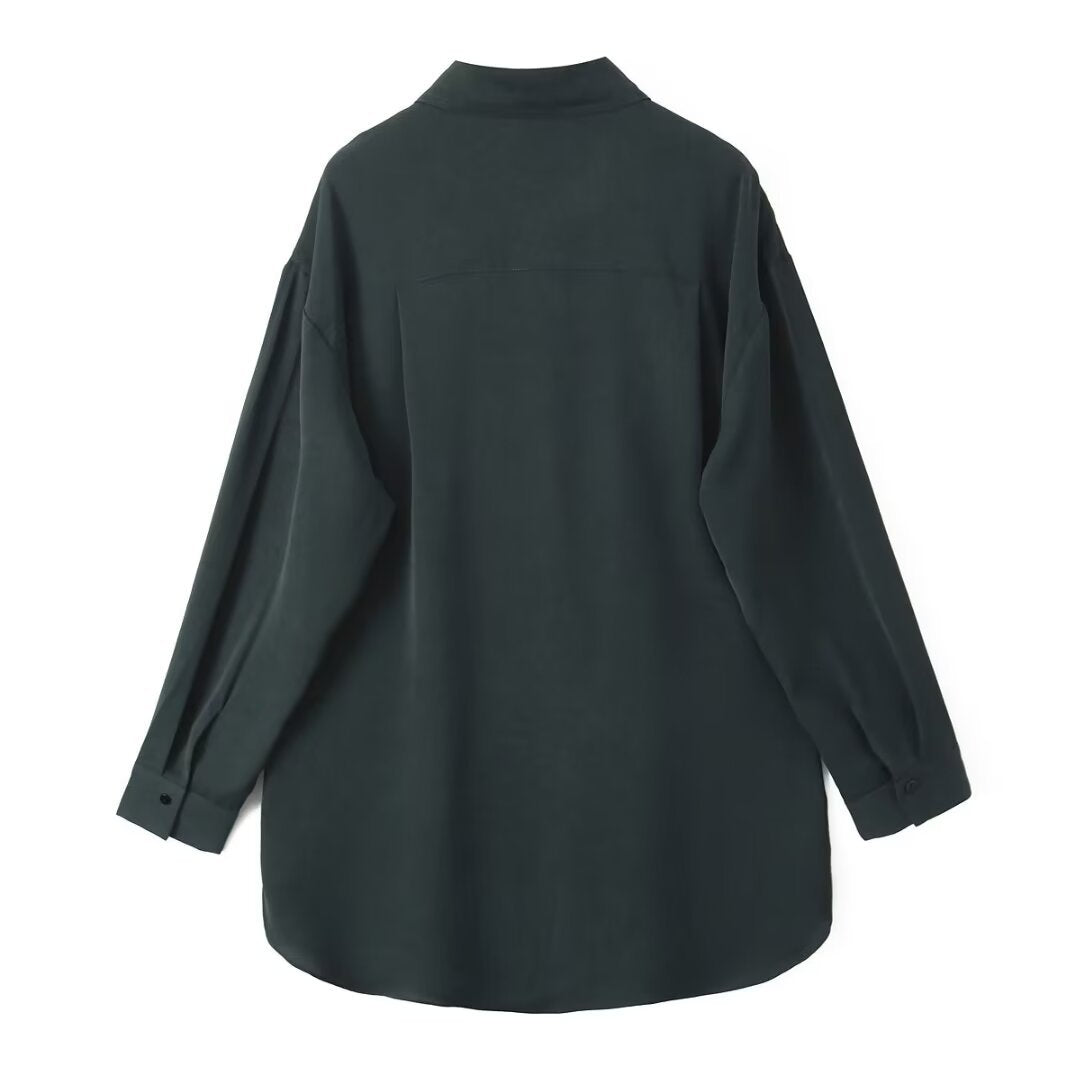 Herren Cardigan Skjorta Reversad Krage Polyester-3