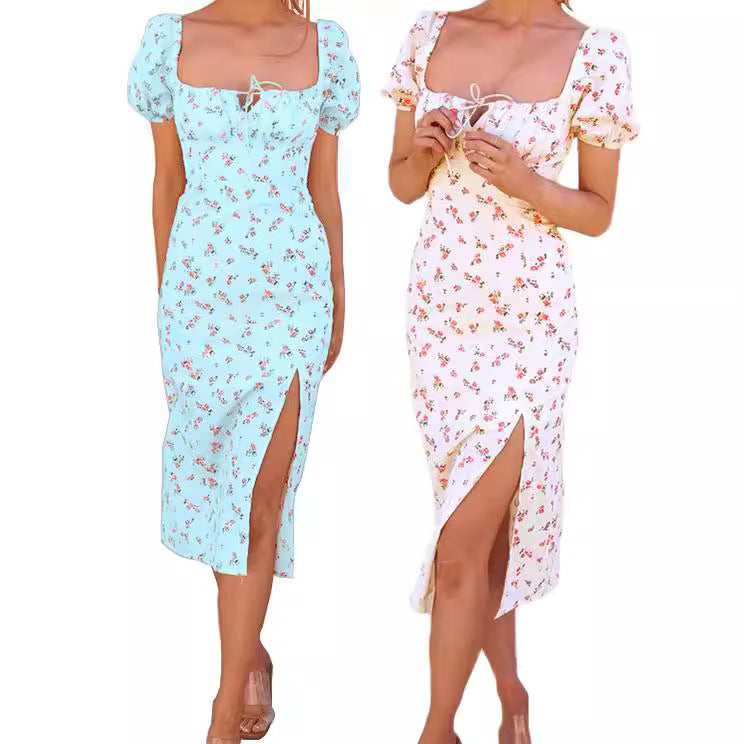 Dam A-linjeklänning med Snörning Hög Midja Polyester-2