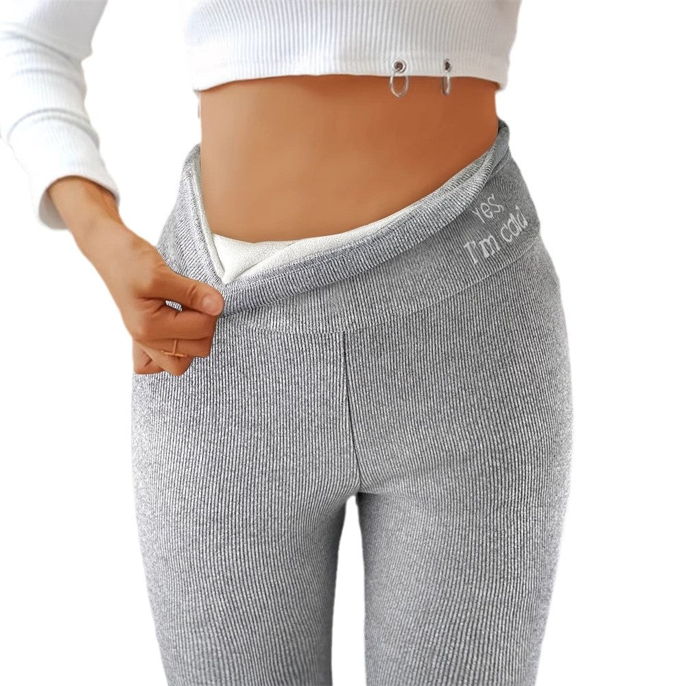 Kvinnors Leggings Ribbstickade med Elastiskt Midjeband Mjuk Blandning-5
