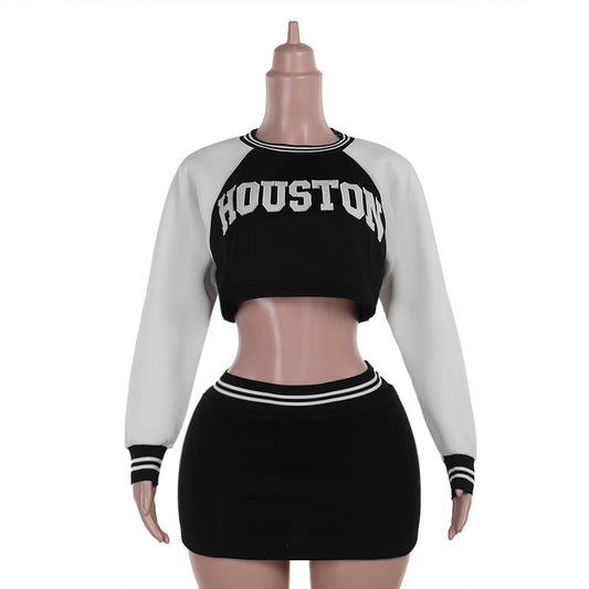 Dam Sweatshirt Set Avslappnad Passform Polyester Spandex-1