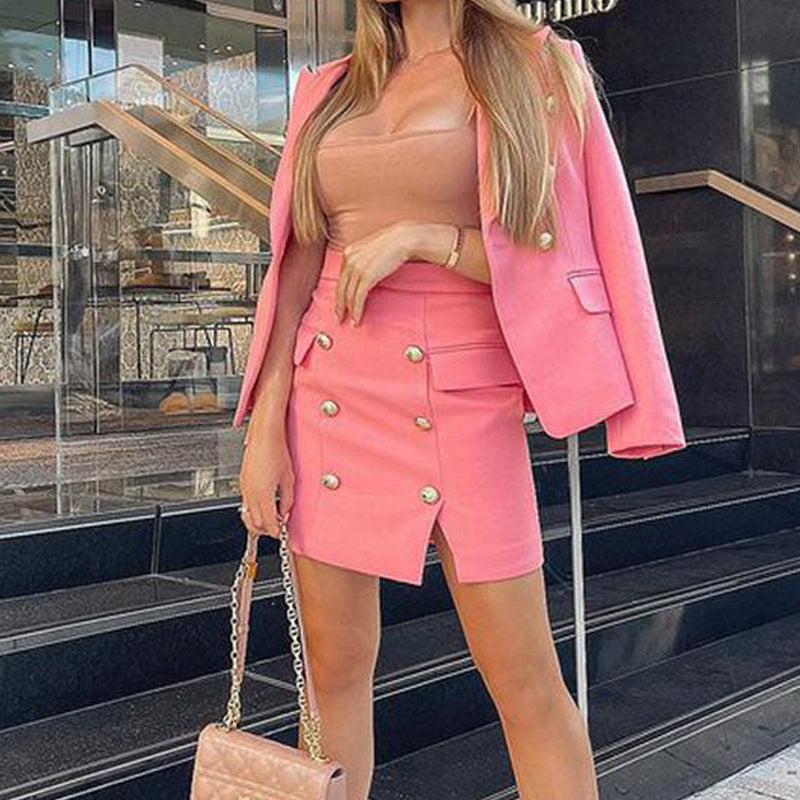 Kostym Dam Långärmad Elegant Högkvalitativt Tyg-5