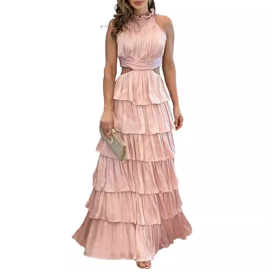 Damklänning A-Linje Off-Shoulder Polyester Fina Ruffles-6