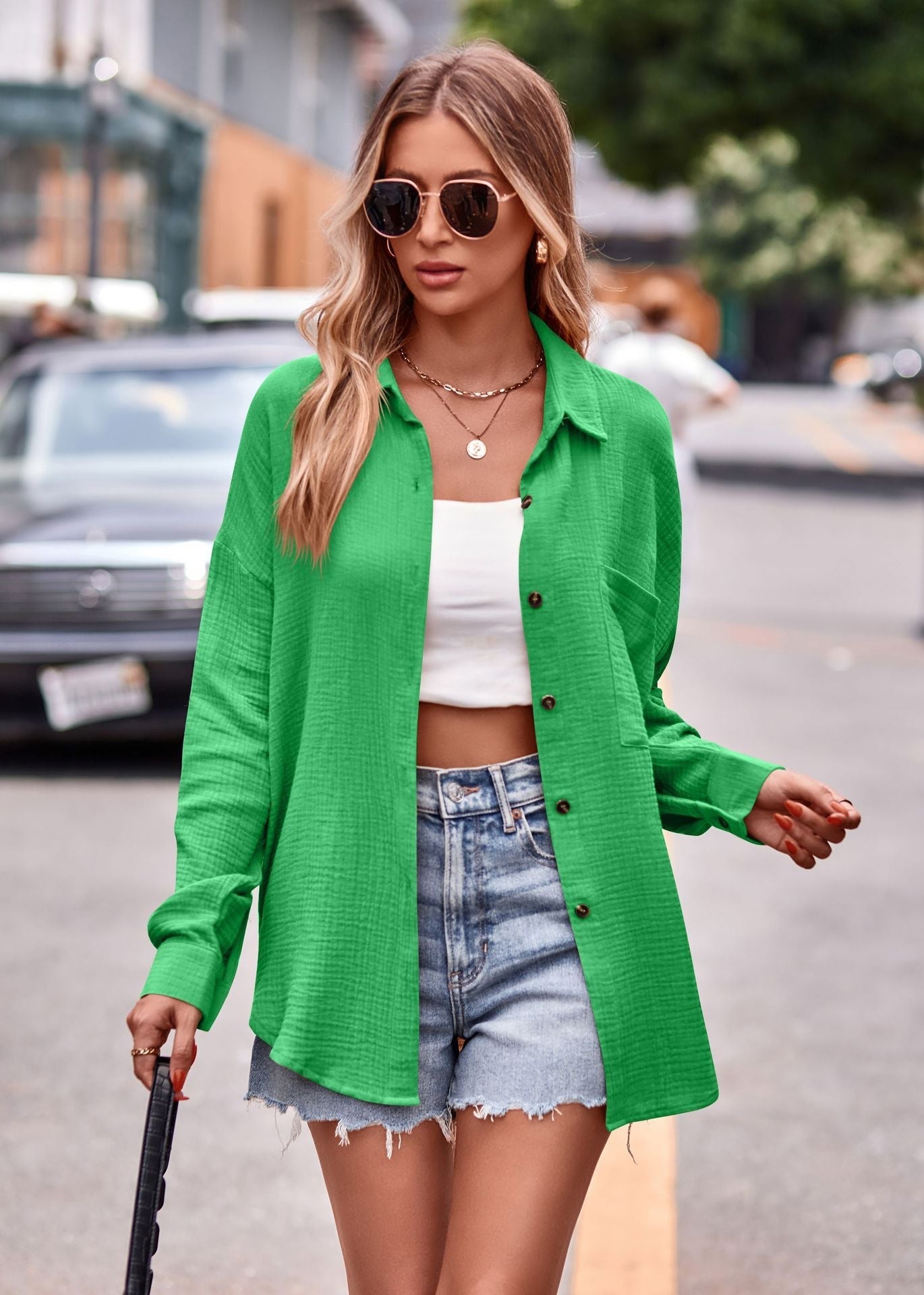 Variant image for Herrskjorta Långärmad Löst Passform Viskos Geometriskt Mönster-21