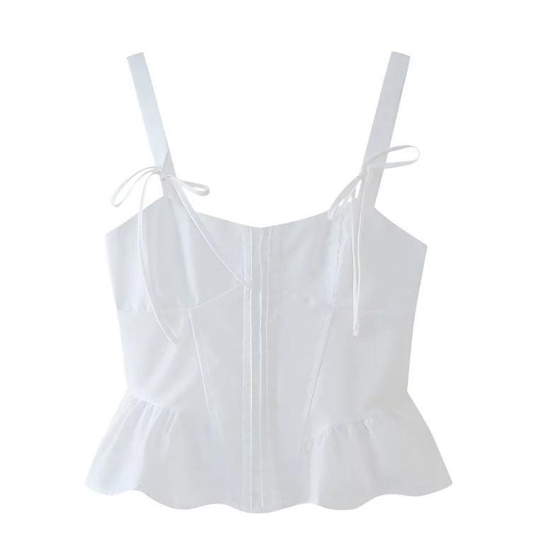 Dam Top Spaghettiband Ruffles Polyester 6