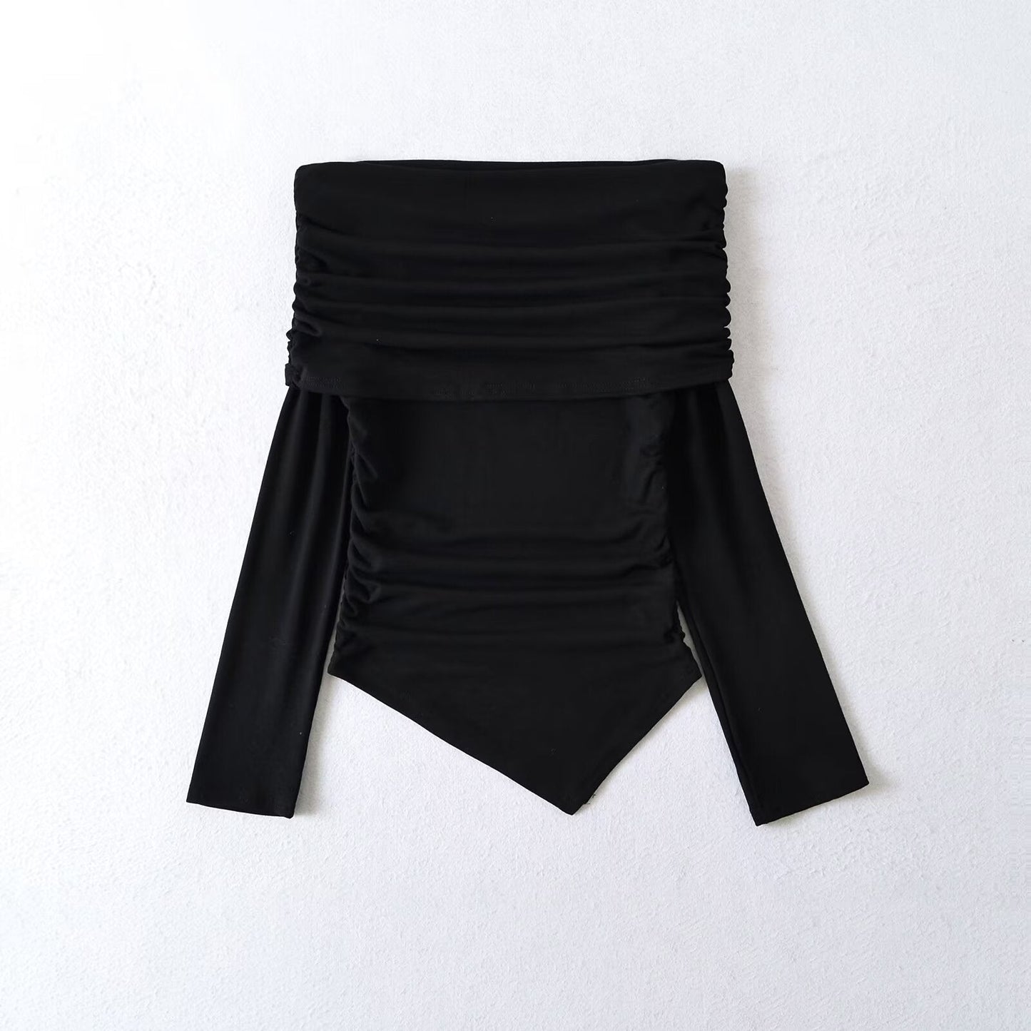 Kvinnors Topp Wrap Design Mjukt Tyg med Dekorativa Ruffle Element 9