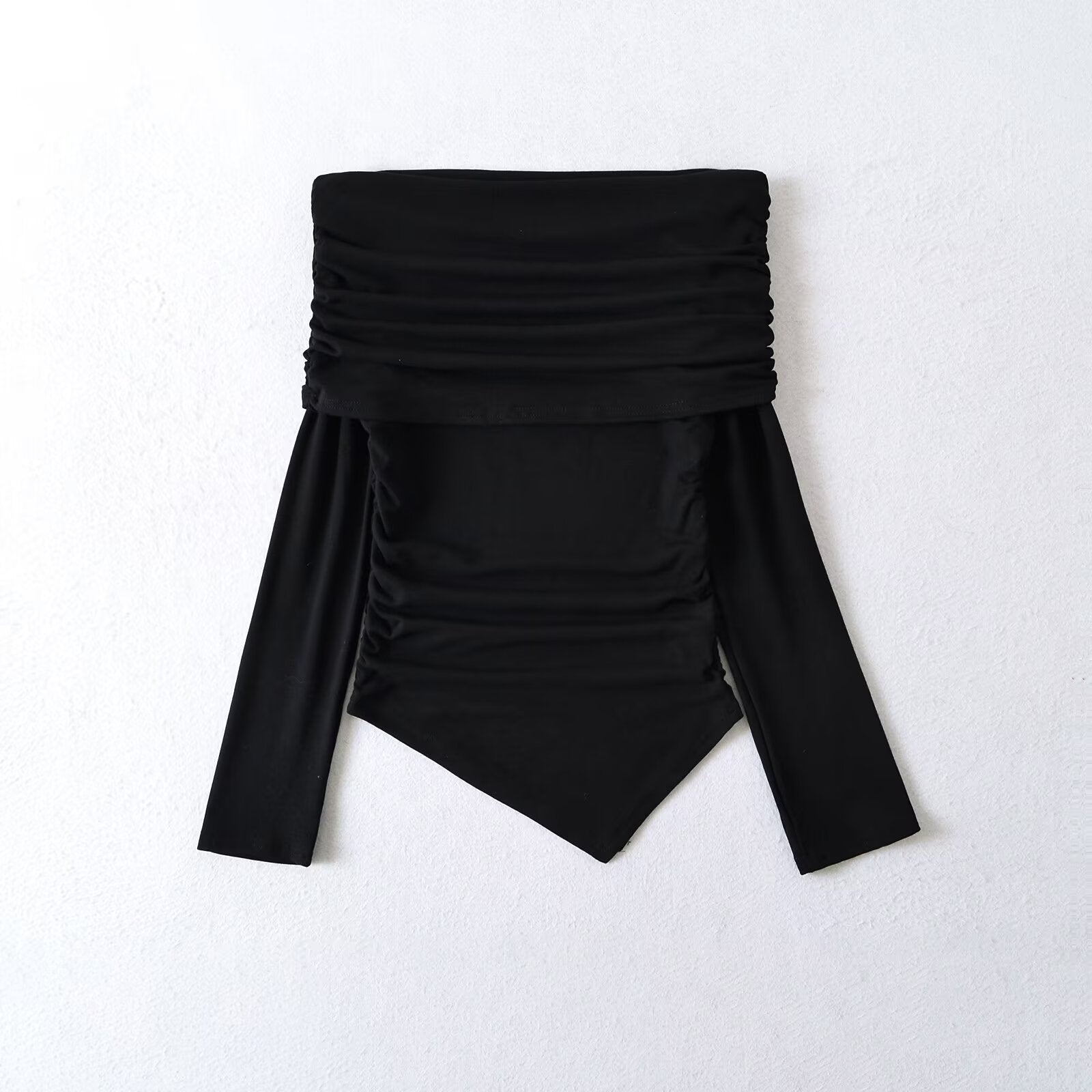 Kvinnors Topp Wrap Design Mjukt Tyg med Dekorativa Ruffle Element 9