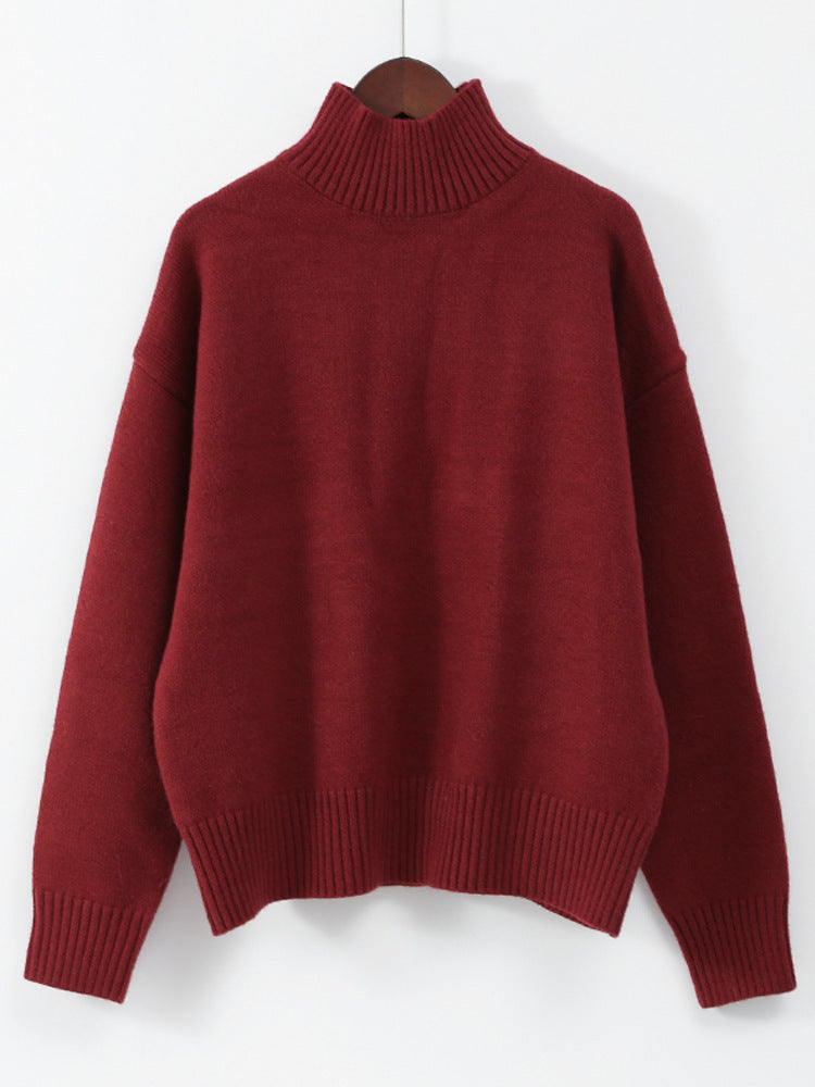 Dam Turtleneck Tröja Mjuk Ull Avslappnad Passform 1