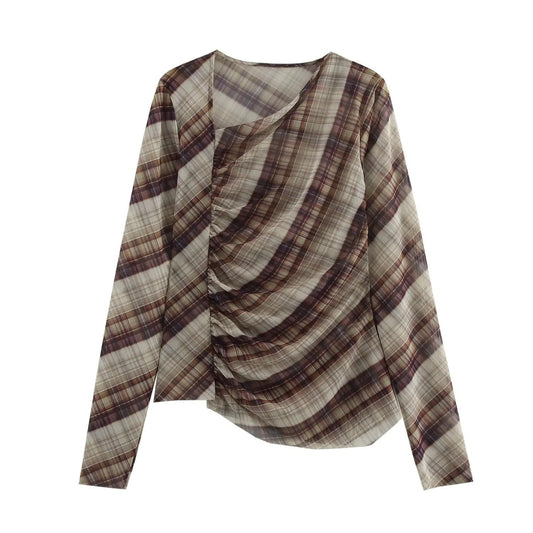Kvinnors LÄng Blus Rufsad Design LÀtt Tyg 1