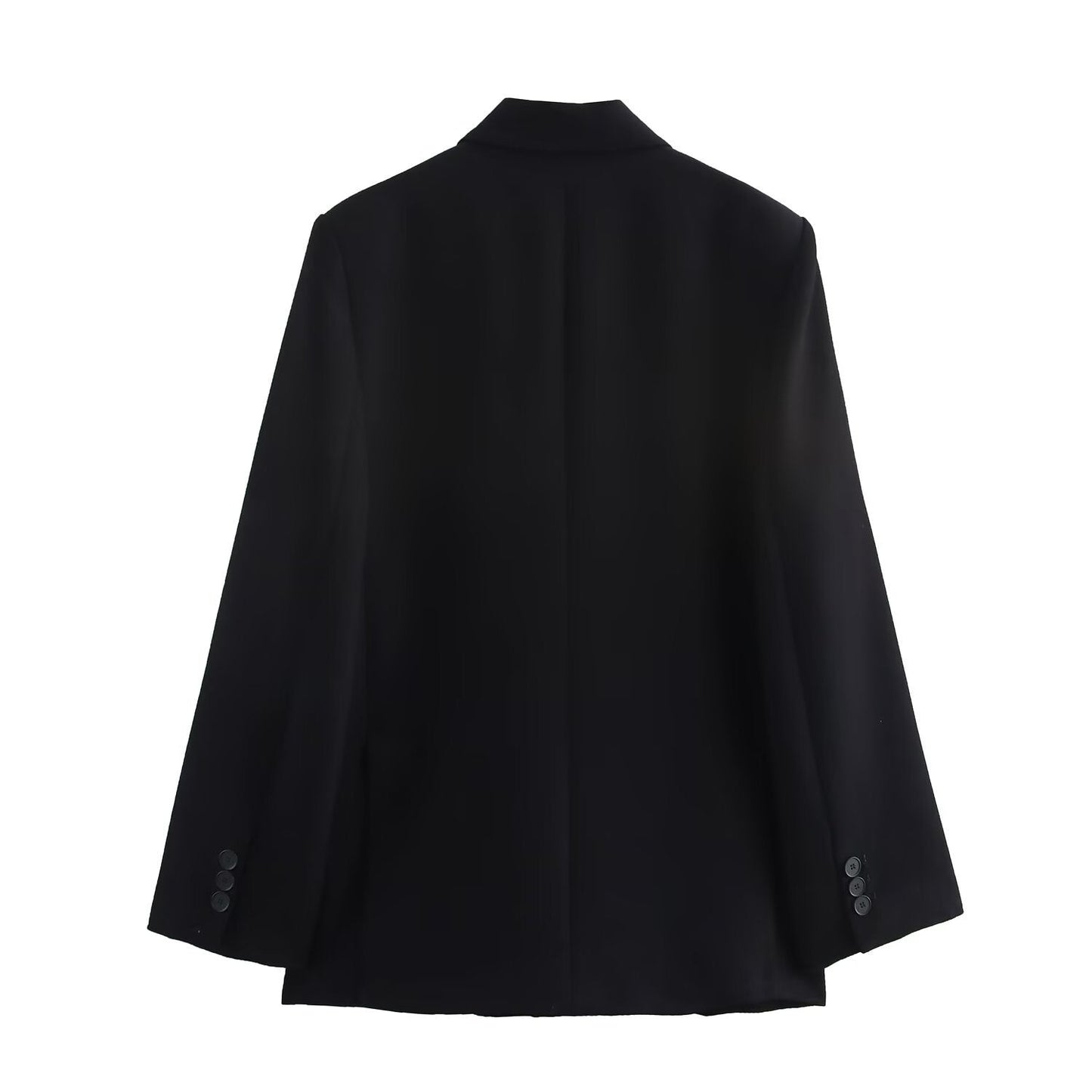 Dam Blazer Reverskrage Monokrom Högkvalitativt Tyg-3