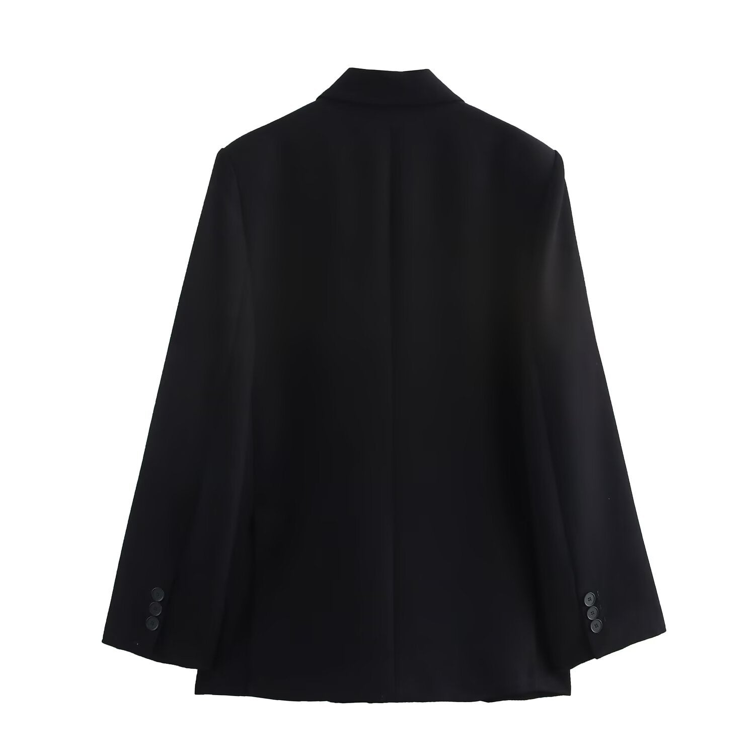 Dam Blazer Reverskrage Monokrom Högkvalitativt Tyg-3