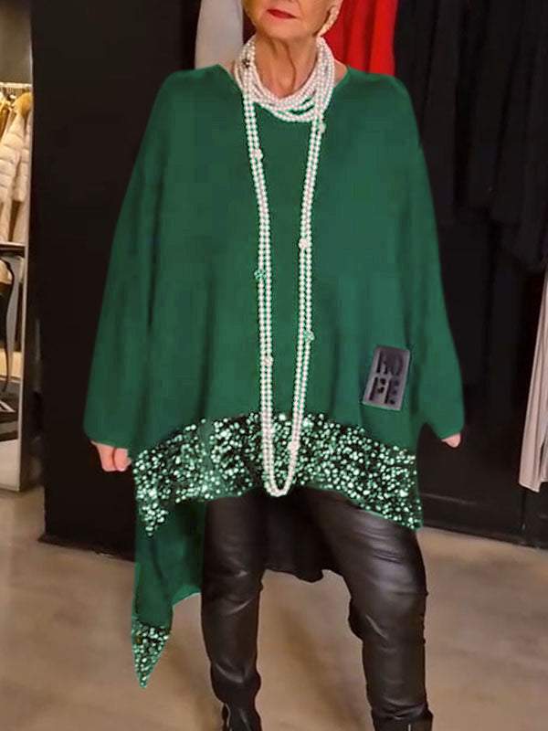 Variant image for Dam Paljett Topp Löst Fit Glittrig Polyester Festtopp-25