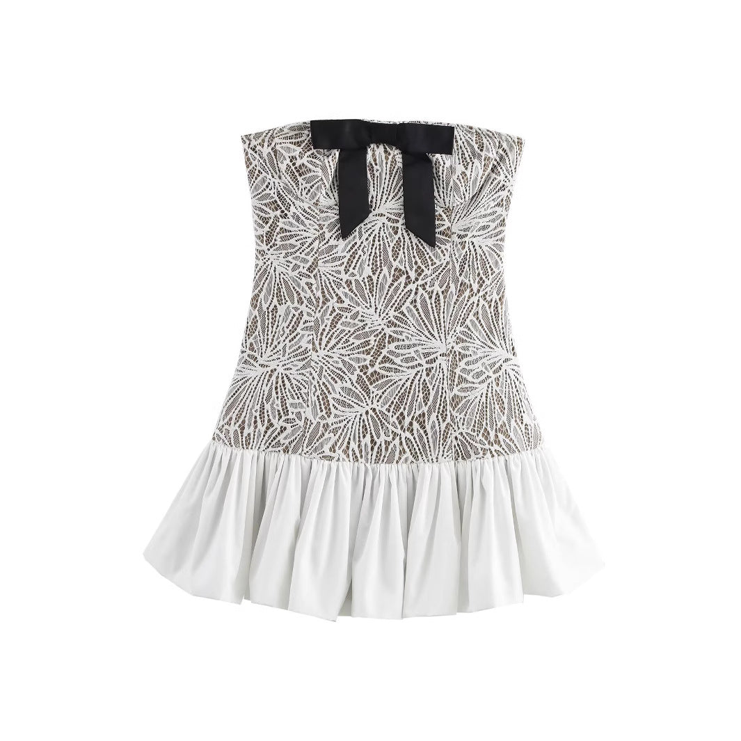 Damklänning Asymmetrisk Kjol Polyester Ärmlös Medelhög Midja-2