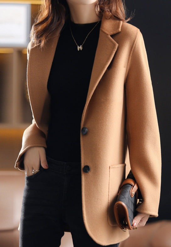 Dam Blazer Förtjockad Tweed Elegant För Höst och Vinter 1