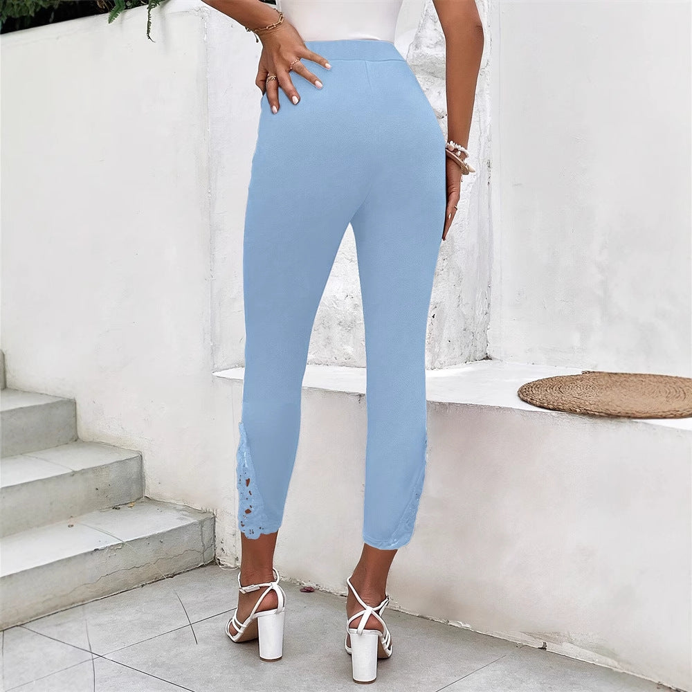 Högmidjade Leggings för Damer med Konstnärliga Utskärningar i Elastiskt Tyg – Modern Passform och Stil 4