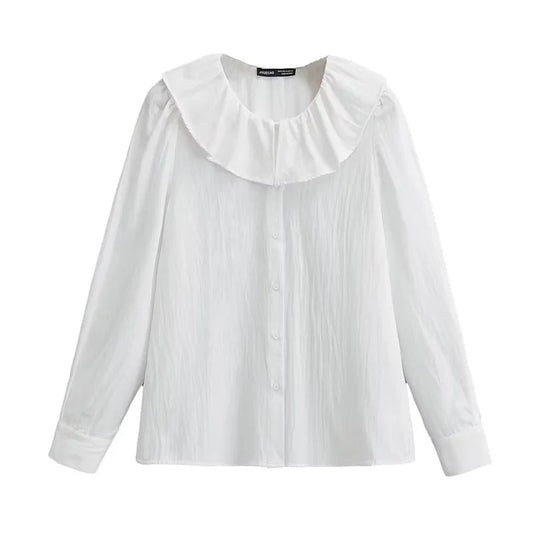 Kvinnors Blus Voluminös Krage Lätt Material 1
