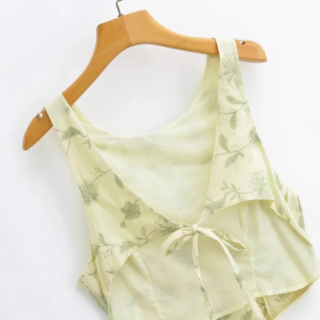 Dam Sommarklänning Blommig Elegant Snitt Andningsbart Material 4