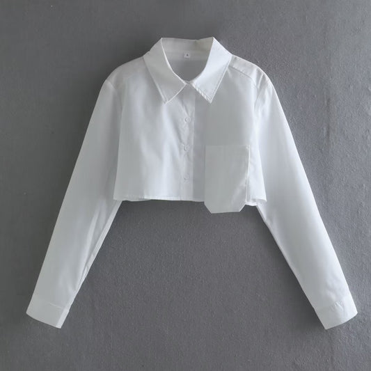 Herrskjorta Kort Ărmar Revers Polyester Street Fashion-1