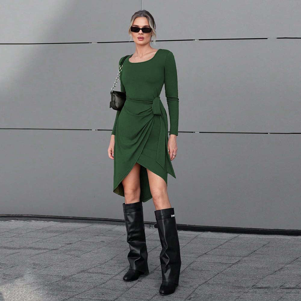 Dam Midi Kjol A-Line Justerbar Midja Högkvalitativt Tyg 5