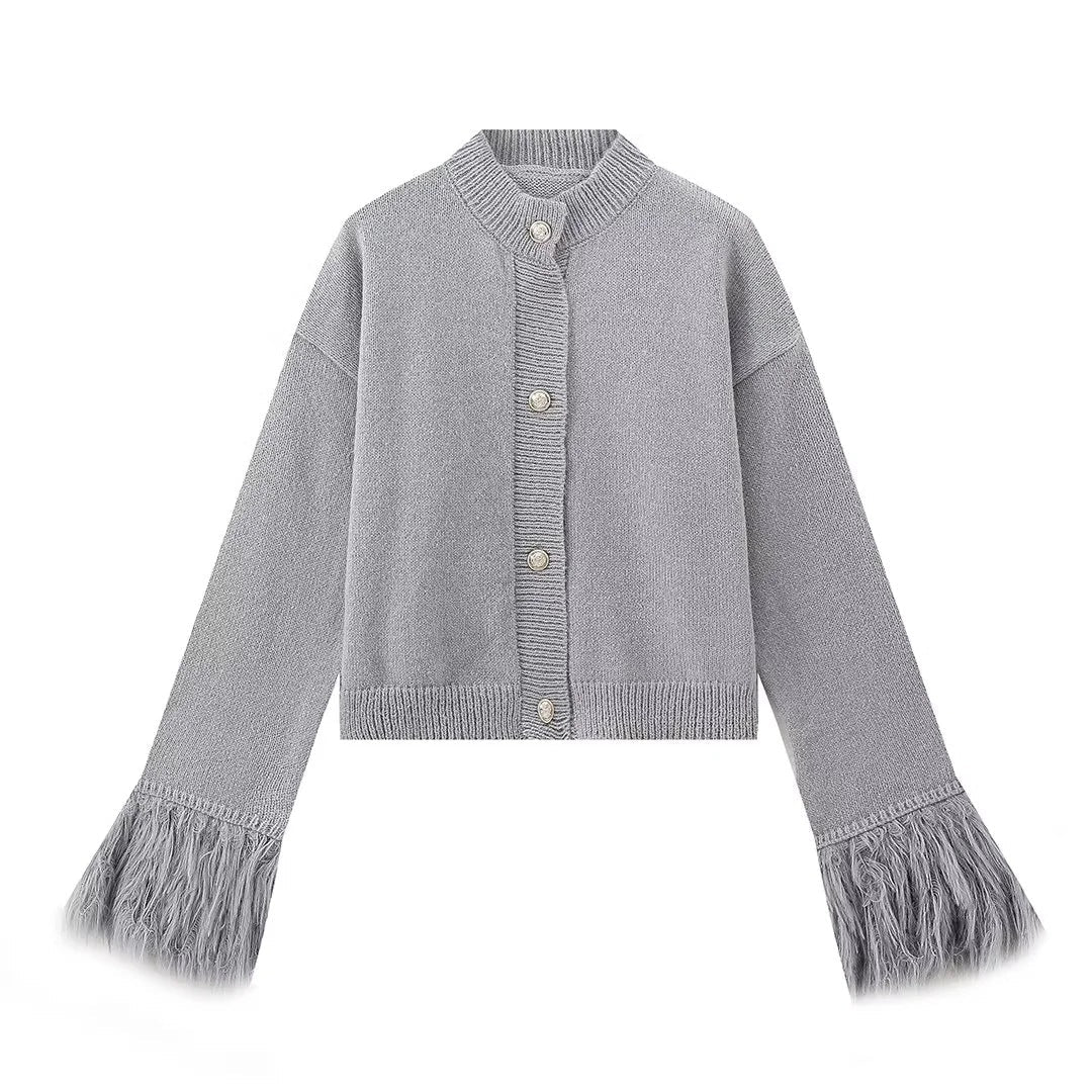 Damkofta med Fransade Ärmar i Mjuk Material – Elegant och Bekväm för Vardags- och Festlook 8