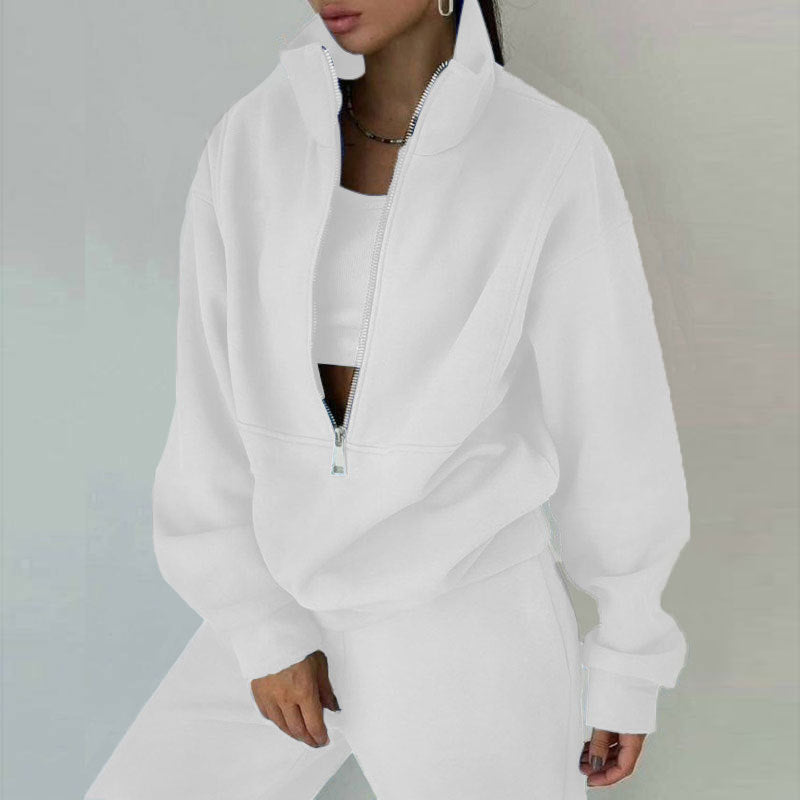 Variant image for Kvinnors Sport Set Fleece med Långa Ärmar och Dragkedja-25