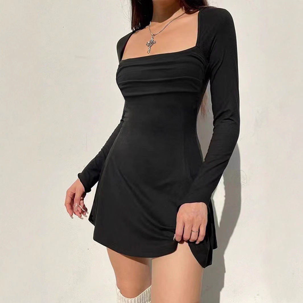 Kvinnors A-Line Kjol Lång Ärmar Polyester-2