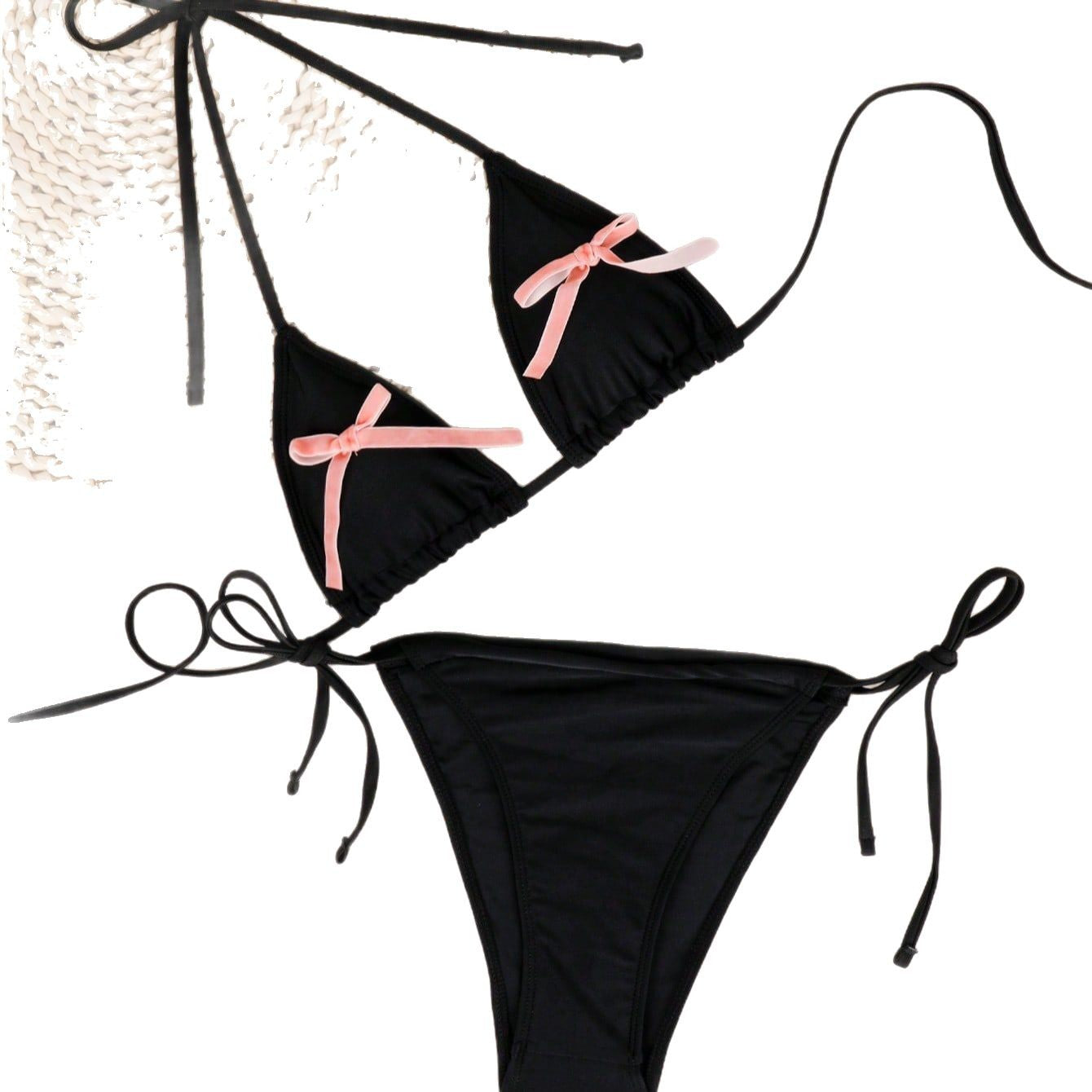 Baddräkt Dam Triangelbikini med Ruffles Snabbtorkande Tyg 6