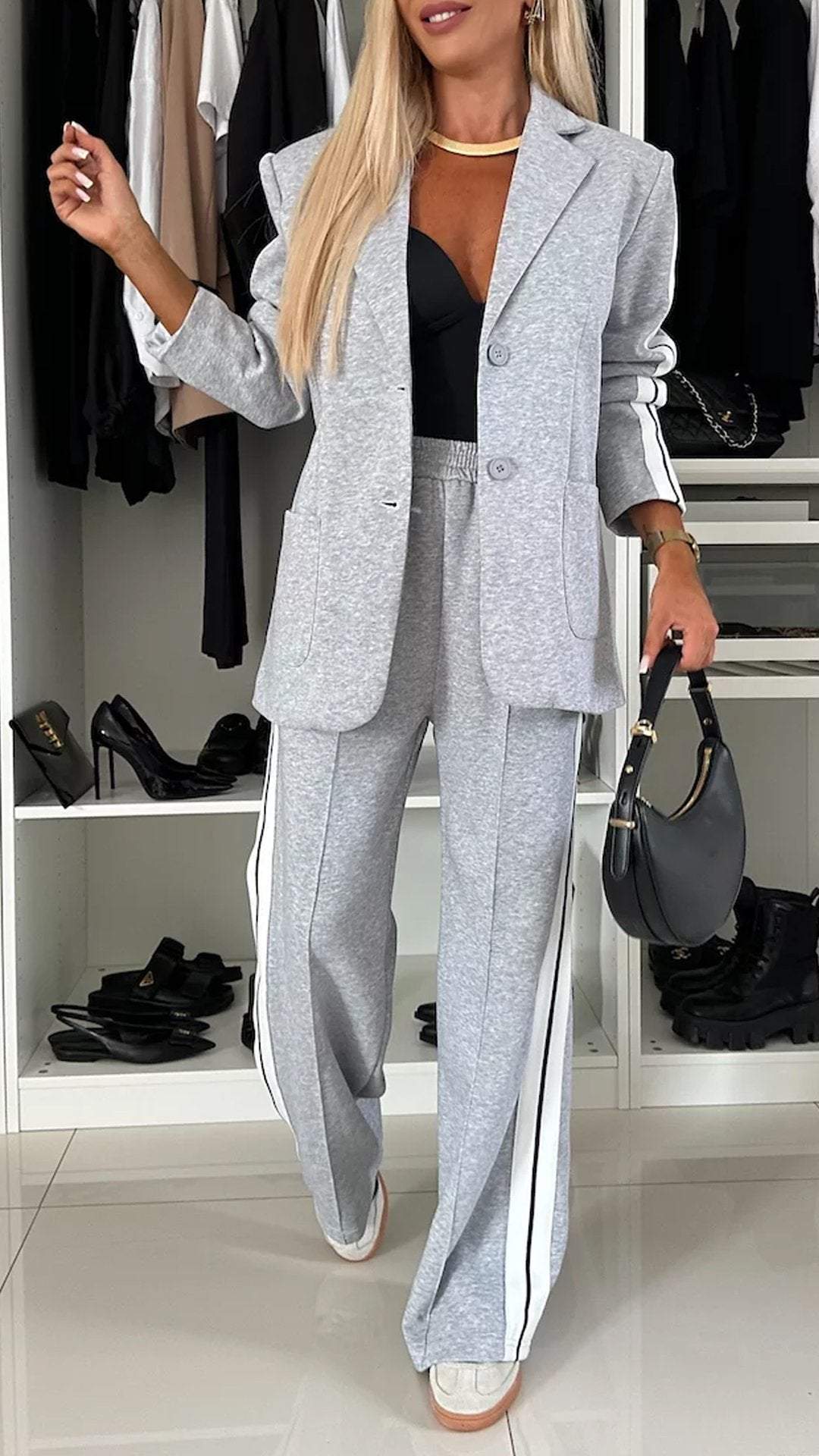 Dam Byxdress Långa Ärmar Polyester Avslappnad Passform-1