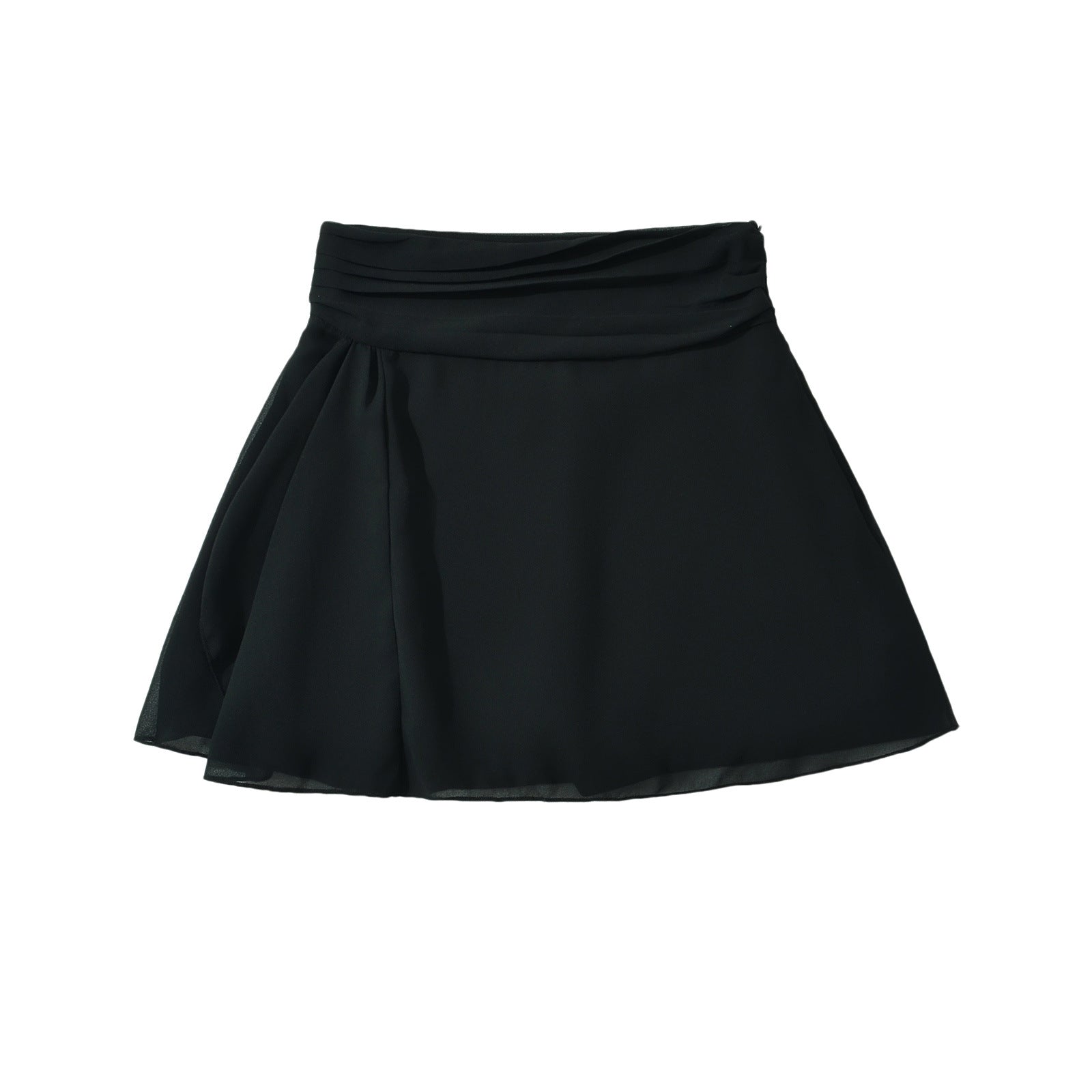 Svart Minikjol i Chiffong med Elegant Wrap-Design – Lätt och Andningsbar för Sommarfester och Kvällsevenemang 7