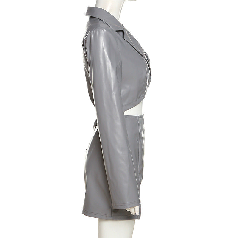 Damklänning Crop Top Slim Fit Polyester-4