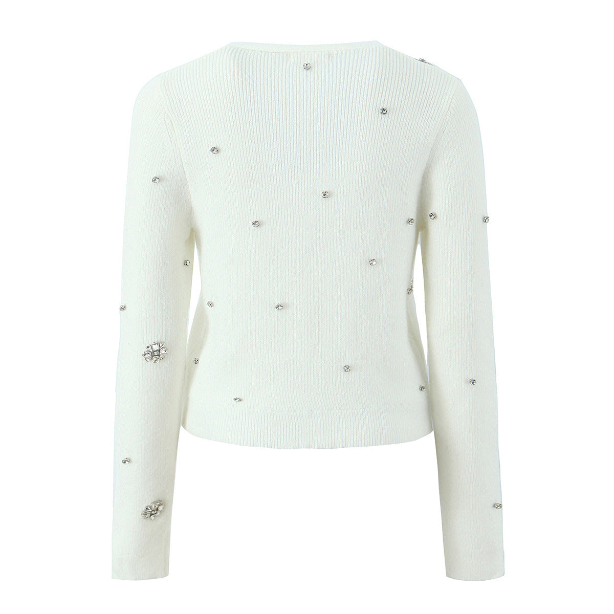 Dam Långärmad Cardigan med Strass-2