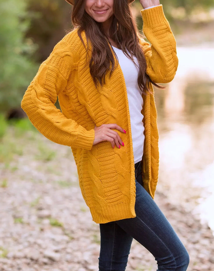 Variant image for Lång Kofta Dam Tjock Akryl för Höst och Vinter-31