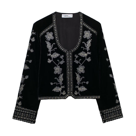 Dam LÄng Kofta Cardigan Med Broderi Polyester 1