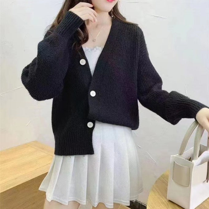Kvinnors Långärmad Cardigan V-ringning Polyester 14
