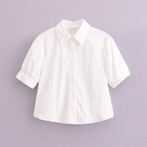Dam Set Slim Fit Kort Skjorta och Medium Lång Kjol Högkvalitativt Tyg-1