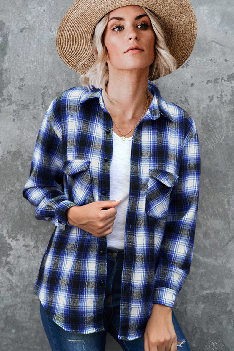 Variant image for Dam Skjorta Långärmad Rutig Polyester Löst Fit-31