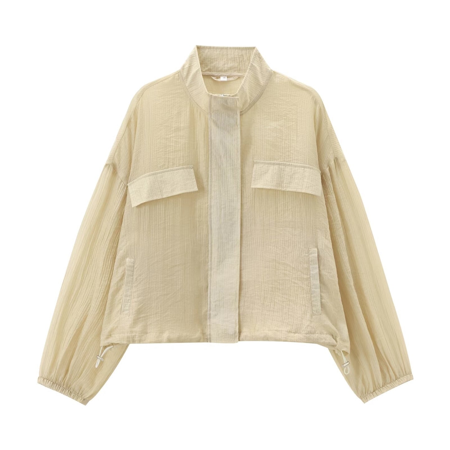 Dam Kappa Halvtransparent Monokrom Patchwork Material-1