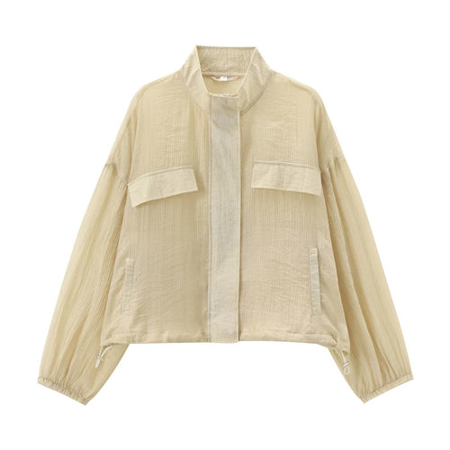 Dam Kappa Halvtransparent Monokrom Patchwork Material-1