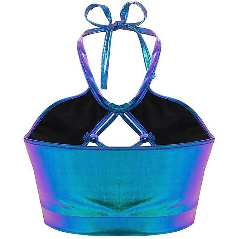 Kvinnors Sportbikini Topp Skimrande Elastisk med Utskurna Detaljer 2