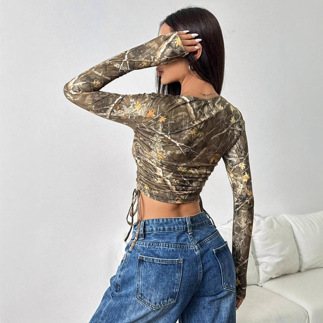 Herr Långärmad T-shirt Slim Fit Mesh med Tryck-3